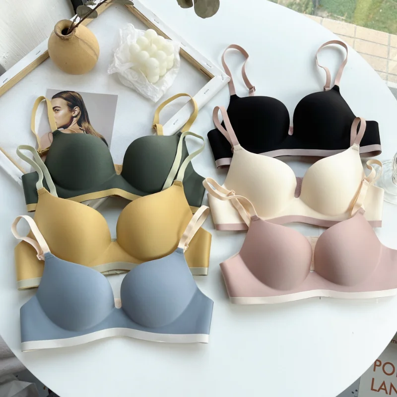 

New Simple Cotton Girl Underwear Student Bra Developmental Thin Section Without Steel Ring Comfortable Bra