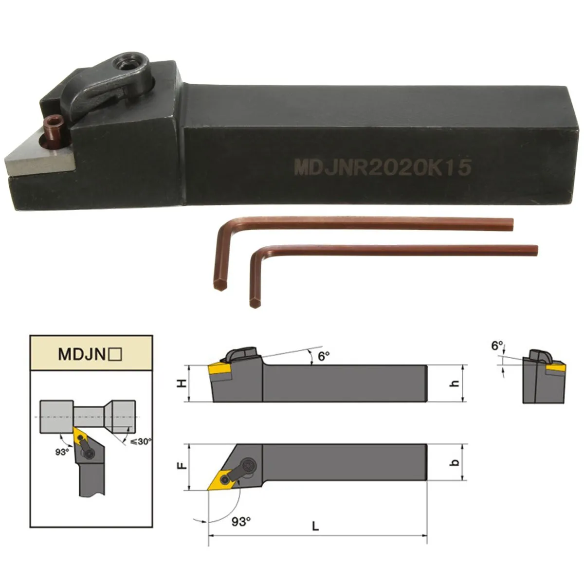 

MDJNR2020K15 CNC Lathe Machining Boring Cutter External Turning Tool Holder for DNMG1504 Insert Tools