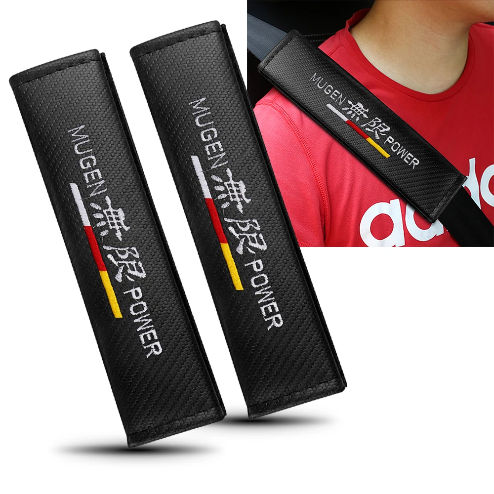 

1/2pcs Mugen Car Seat Belt Covers Shoulder Protector Pad Auto Accessories For Honda Type R 10th gen Crv 3 Accord Fit City Jazz