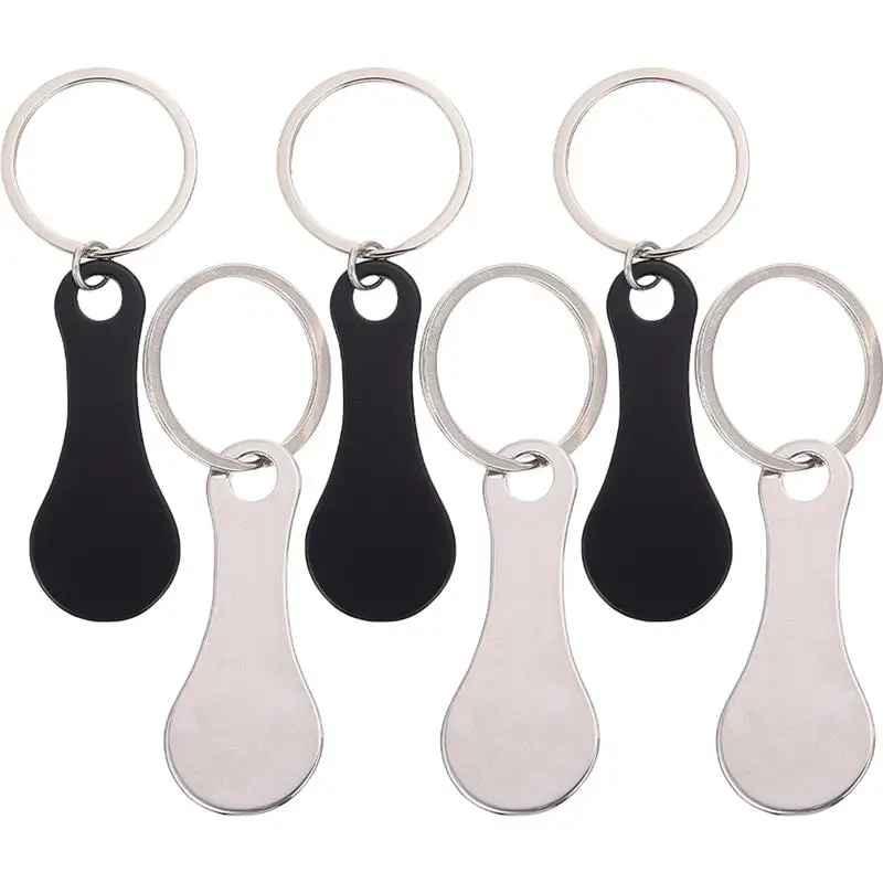 

6/8/12Pcs Key Ring Metal Shopping Trolley Tokens Convenient Trolley Tokens Small Trolley Tokens Keyring Shopping Cart Token