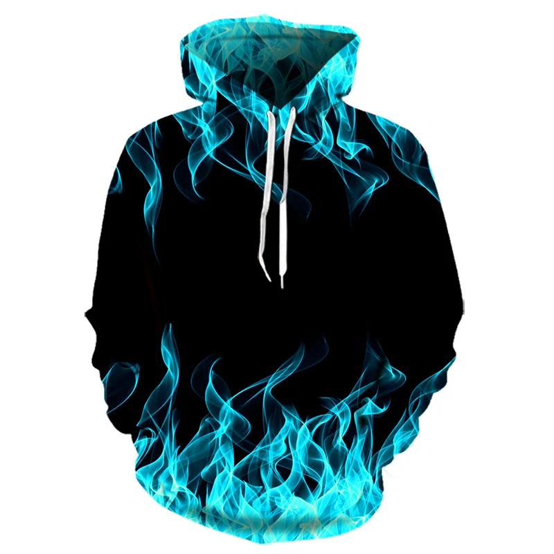 

2023 New Colorful Flame Hoodie 3D Sweatshirt Men/Women Hooded Autumn And Winter Coat mens Clothing funny Jacket black Hoodies
