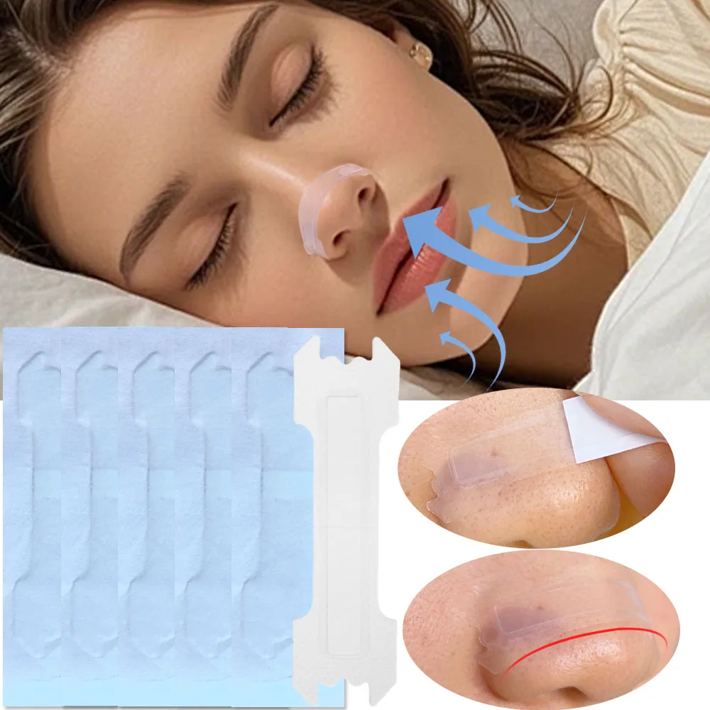 100 шт. прозрачные дыхательные полоски для носа против храпа простой в