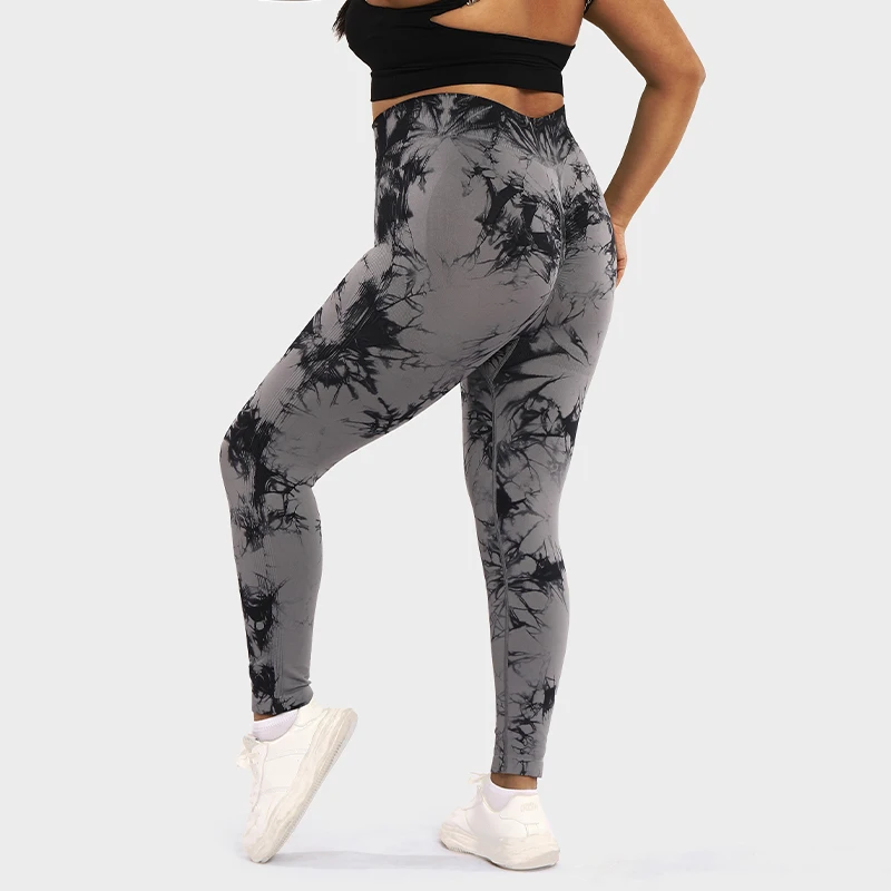 LUOYIYANG Plus Size Women's Leggings Tie Dye Seamless Sports Yoga Pants Gym Fitness Workout Push Up Women Clothing 2023 L-3XL