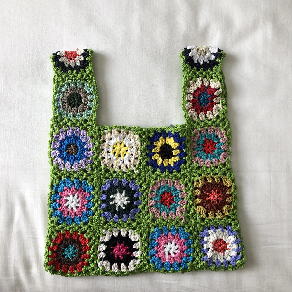 

Designer Braided Crochet Shoulder Beach Bag Women Handbag Casual Ethnic Style Woven Summer Beach Floral Bucket Tote Traveling