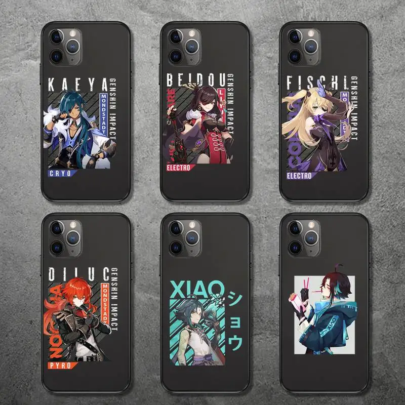 

Genshin Impact Phone Case for iPhone 13 12 11 mini pro XS MAX 8 7 6 6S Plus X 5S SE 2020 XR