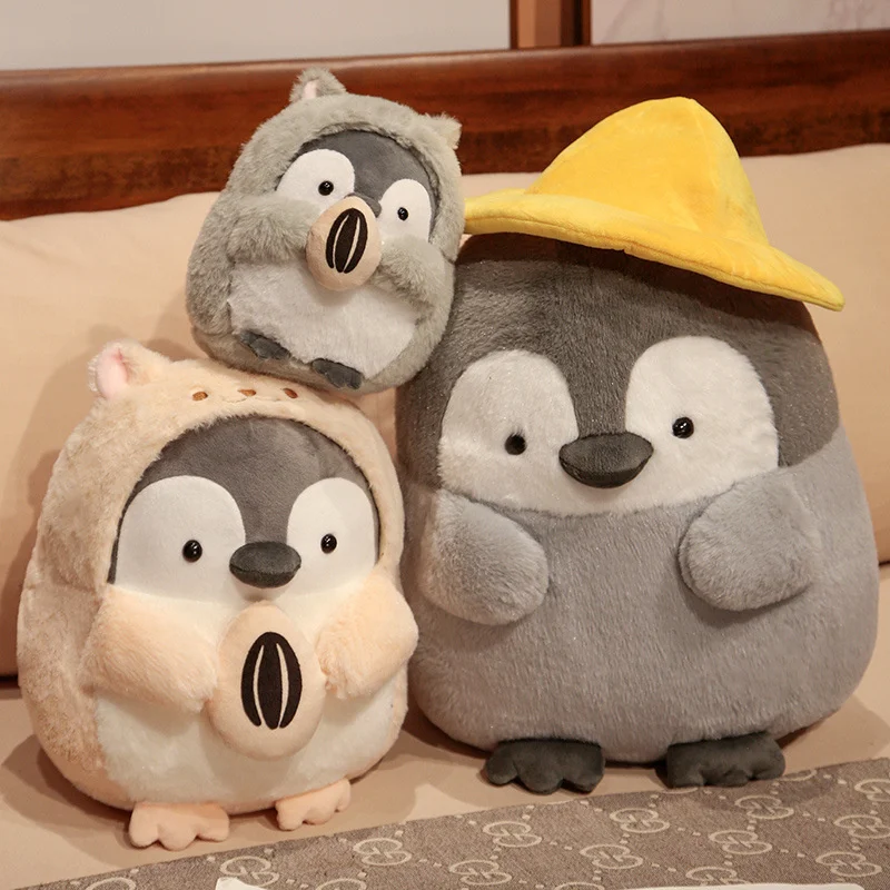 

25cm Kawaii Penguin Plush Toy Penguin Turn To Rabbit Figure Plushie Doll Soft Stuffed Model Room Decor For Kids Birthday Gifts