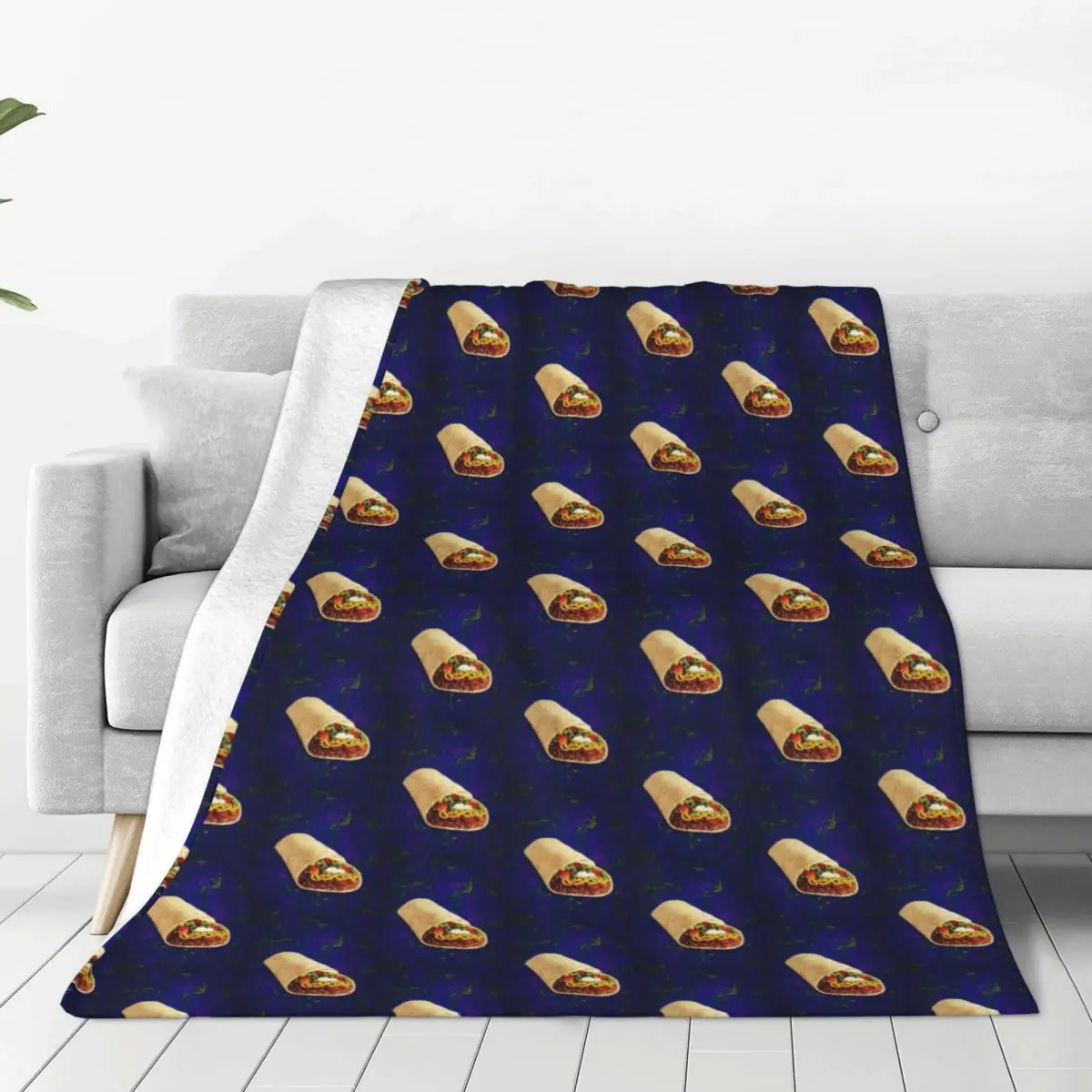 

Burritos Taco Soft Flannel Throw Blanket for Couch Bed Warm Blanket Lightweight Blankets for Sofa Travel Blanket