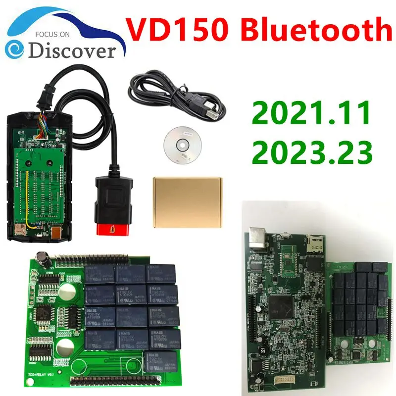VD150 двухсторонние реле PCB V9.0 V9.1 2020,23/2021,1, многоязычный сканер OBD2 для автомобилей и грузовиков, Bluetooth TCS