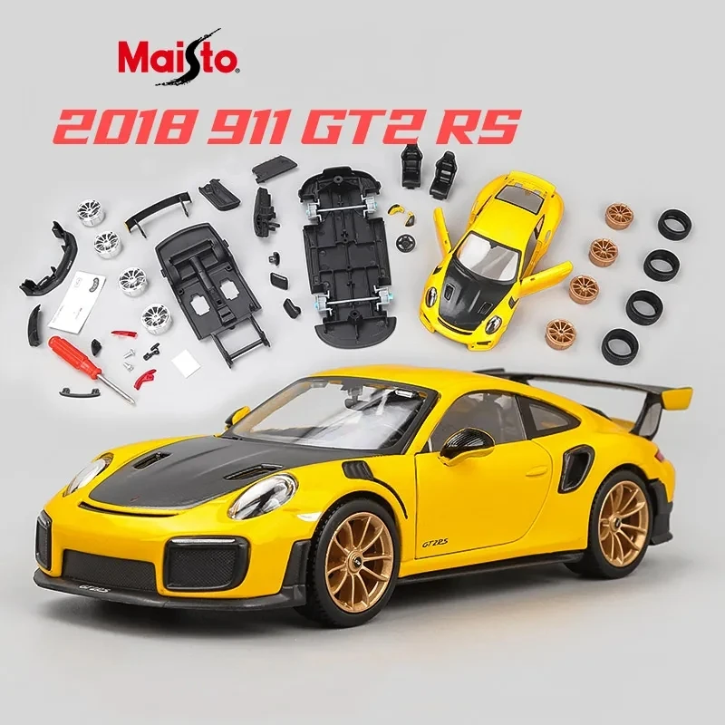 

Maisto 1:24 Porsche 911 GT2 RS Alloy Car Model Diecast Assembly Version Metal Toy Car Model Simulation Collection Gift Toys Boys