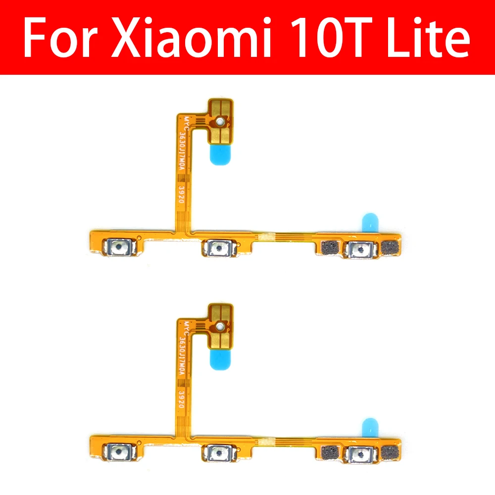 

10Pcs/Lot, Power Switch On/Off Button Volume control Key Button Flex Cable For Xiaomi Mi 10T Lite Mobile Phone Repair Parts