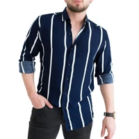 chic formal shirt thin handsome long sleeve buttons closure business shirt men shirt autumn shirt