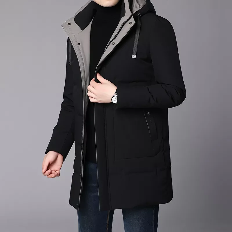Color Down Coats Fashion Casual Men Clothing 2021|Down Jackets Jacket Men White Duck Down Jacket Thick Warm  Long Hooded Mens So