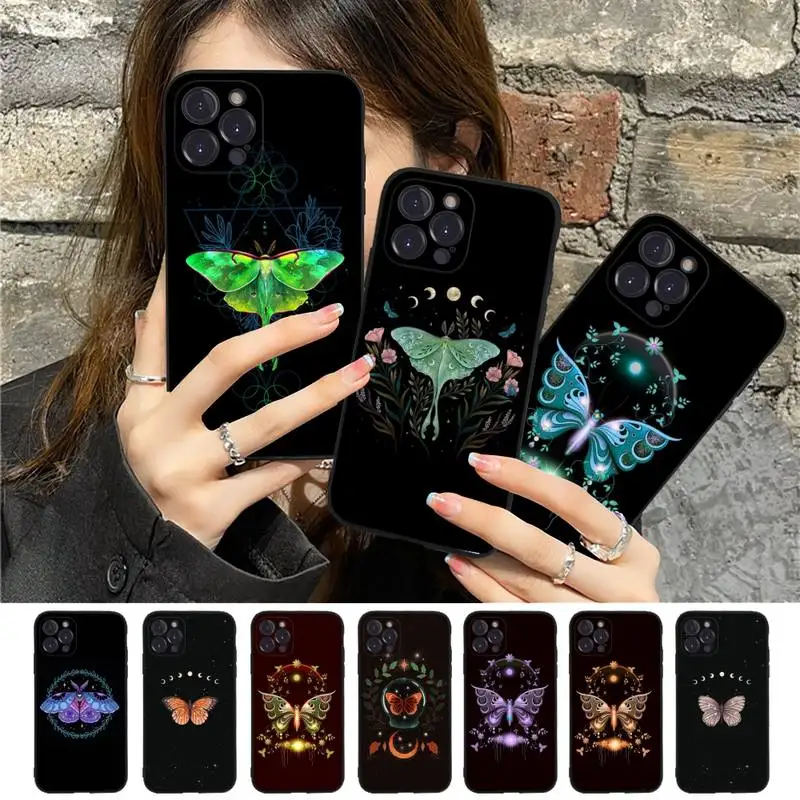 

Forest Magical Moth Thistle Phone Case For iPhone 8 7 6 6S Plus X SE 2020 XR XS 14 11 12 13 Mini Pro Max Mobile Case