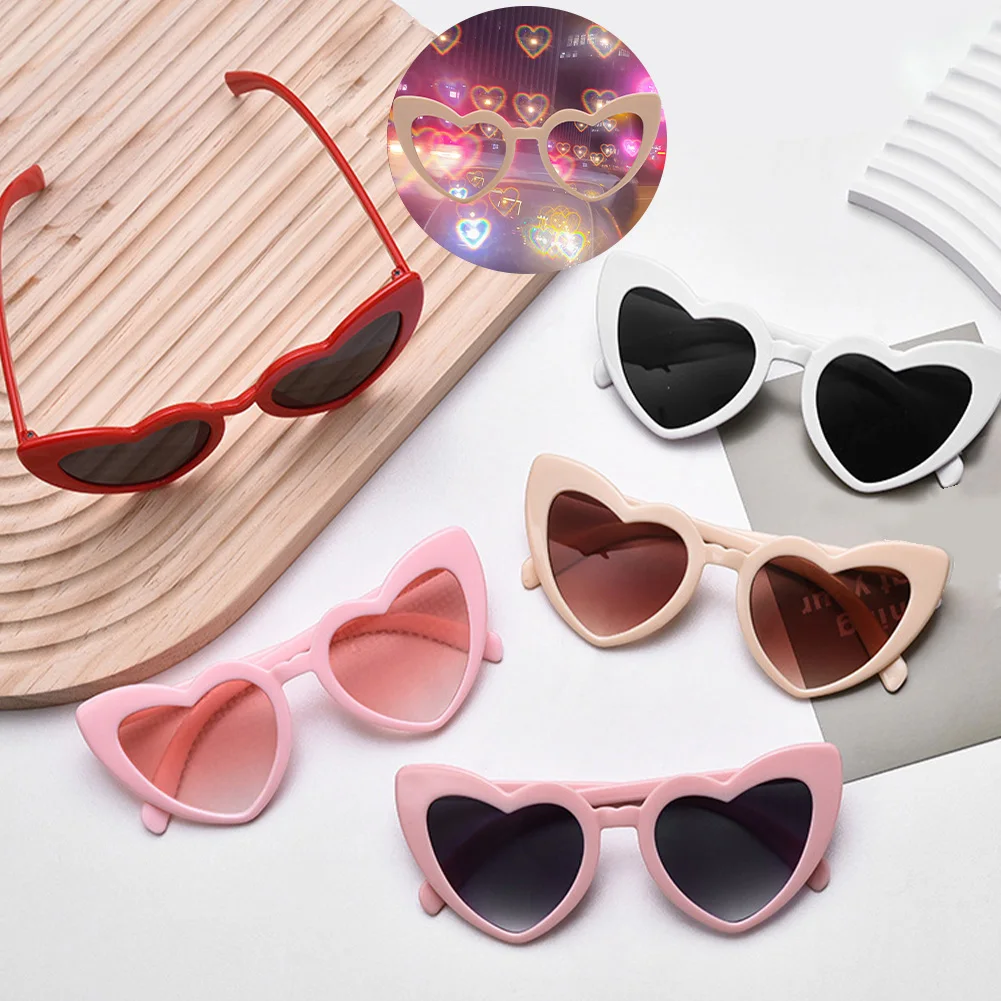 2023 Fashion Heart Shaped Effects Glasses Watch The Lights Change To Heart Shape At Night Diffraction Glasses Female Sunglasses