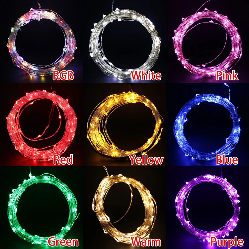 

10M 100LED String Light USB 5v Waterproof LED Copper Fairy Lights Holiday Outdoor Lamp for Christmas Party Wedding Decoration