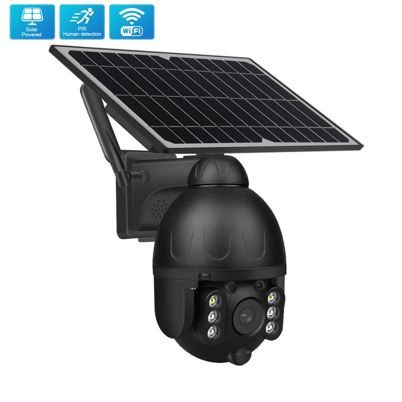 

4G WiFi Surveillance Camera Solar 1080P FHD Smart PTZ Camera Security Protection 360° PIR Human Induction Outdoor Night Vision