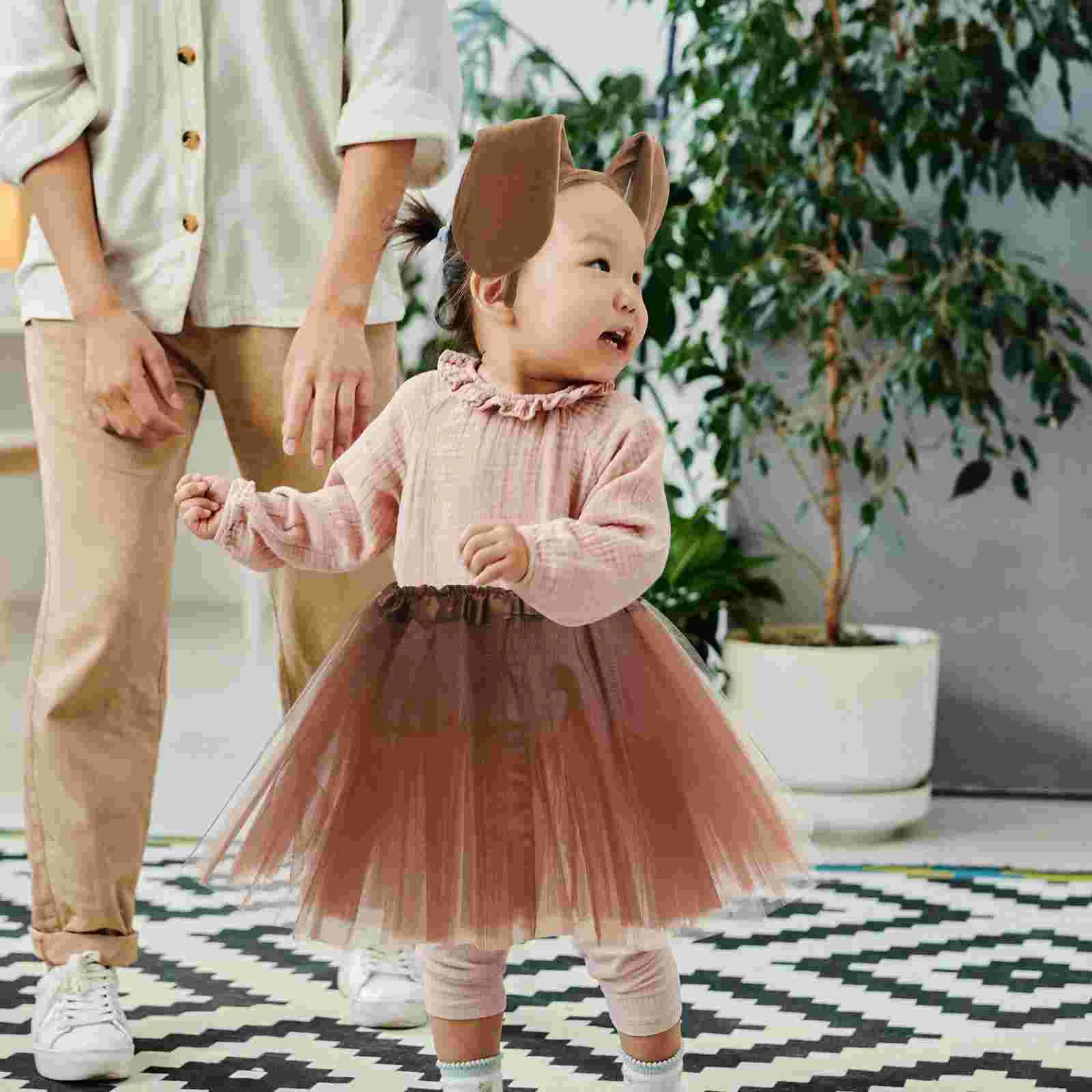 

Dog Coffee Set Ear Headband Tutu Skirt Fake Nose Gloves Kids Suit Case Puppy Prom Tail Mesh Dress-up