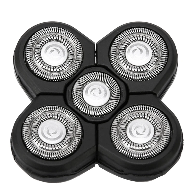

2-Piece Shaver Replacement Head Rotating Five-Blade Head Washable Waterproof