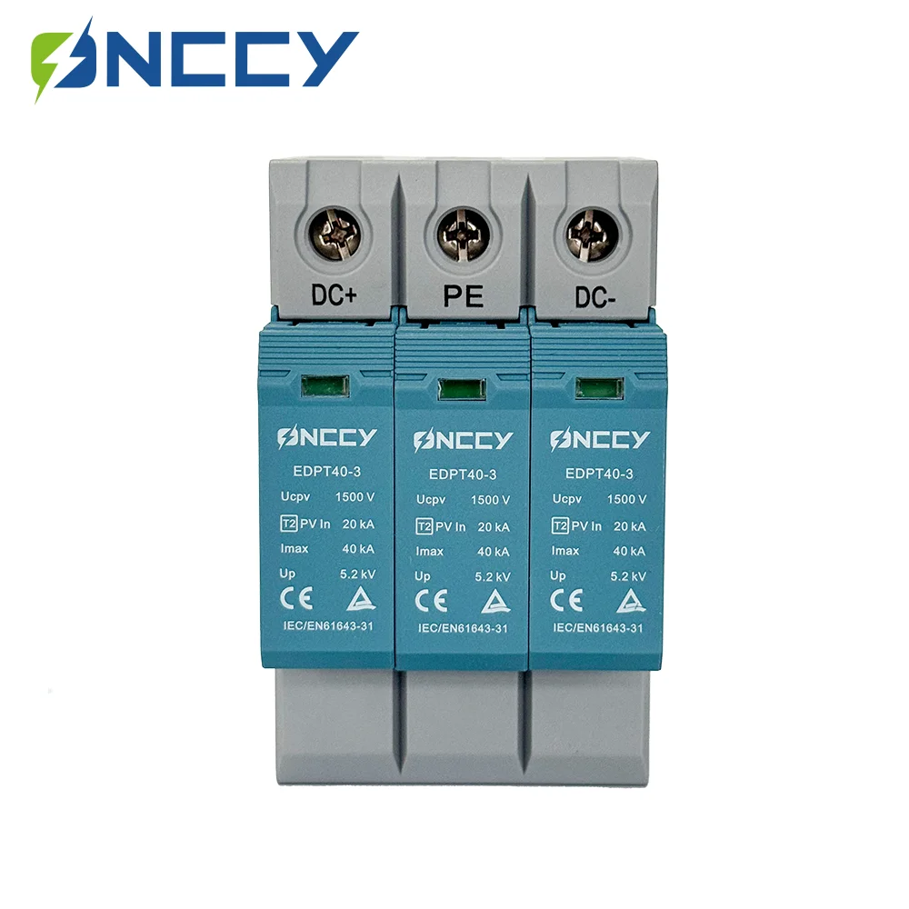 ONCCY Solar PV DC SPD сетевой фильтр 2P 3P 600V 1000V 20KA 40KA разрядник молниезащита Din-рейка