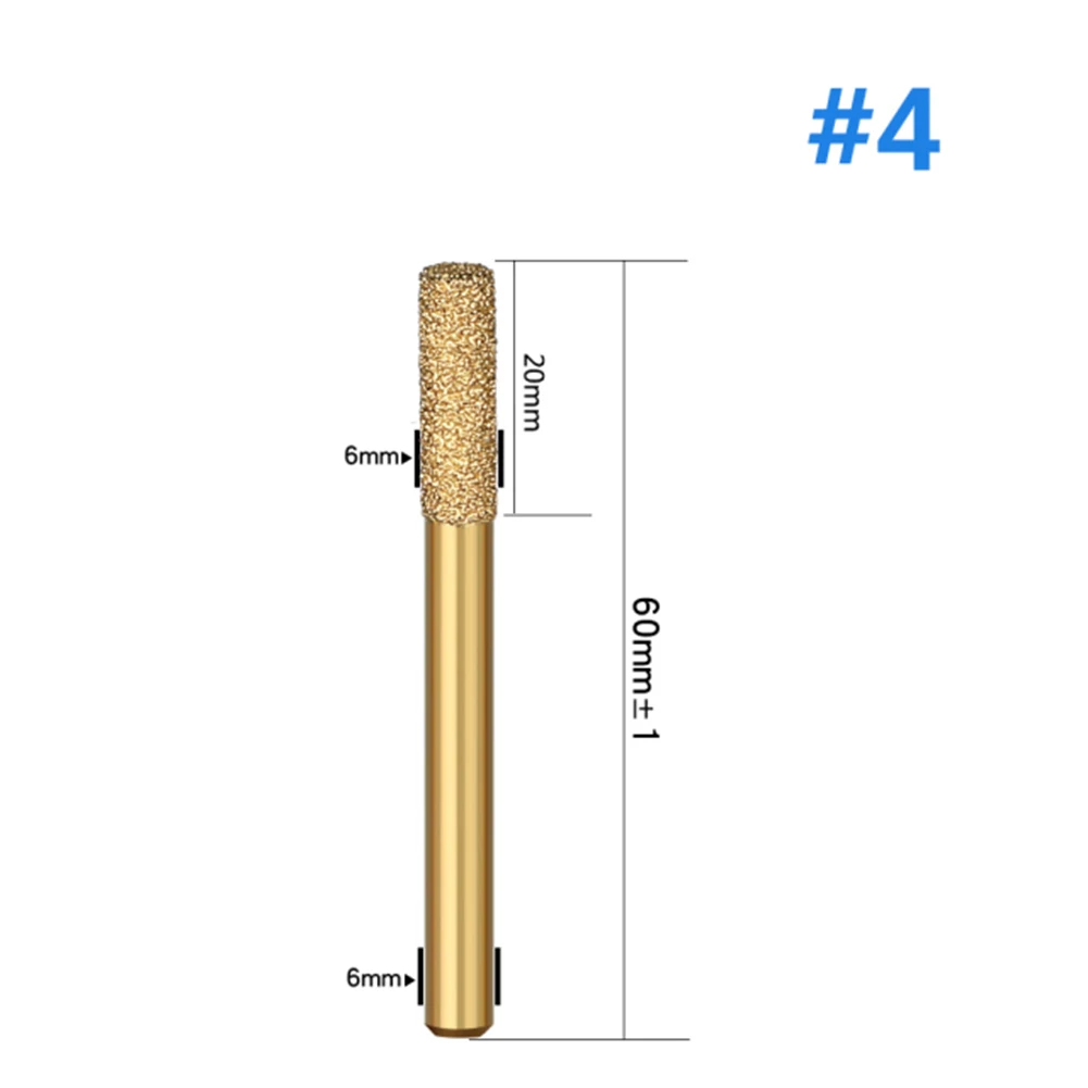 

6mm Round Shank Polishing Grinding Head Dremel Rotary File Vacuum Brazed Diamond Burr Sets Abrasive Mounted For Power Tools