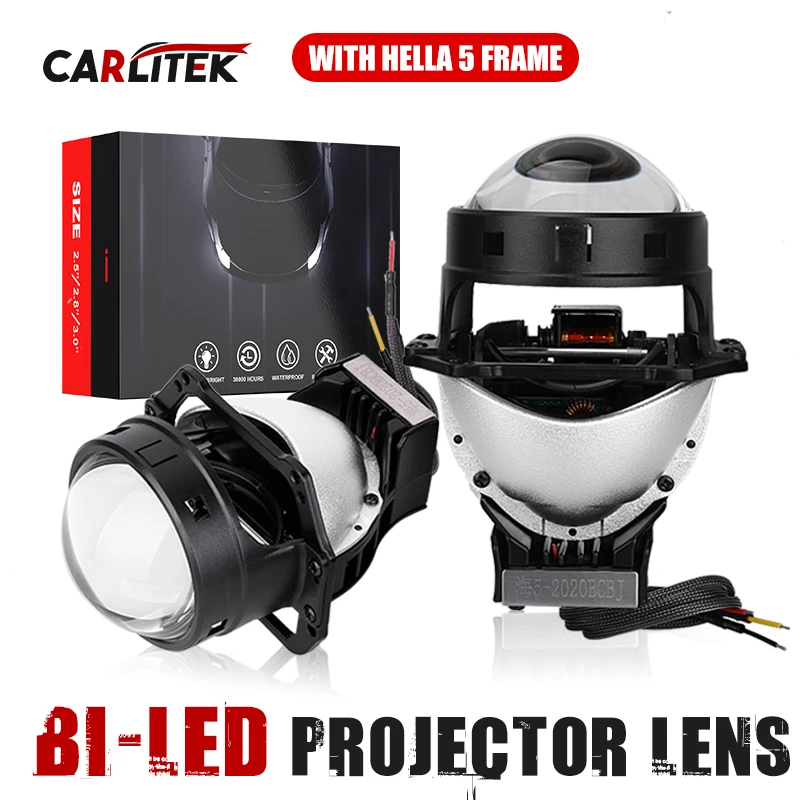 3.0 Inch Bi Led for Hella 3R G5 LED Projector Lenses Dual Reflector Car Headlights Hi/Lo Beam Retrofit Accessories 70W Universal