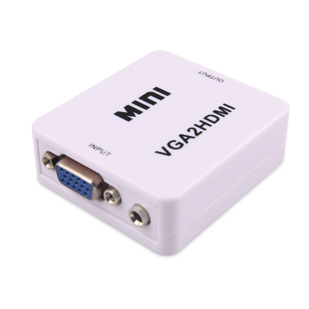 Портативный мини-преобразователь VGA в HDMI VGA2HDMI видео бокс аудио адаптер 1080P для ноутбука ПК HD ТВ проектора ТВ