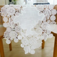 white table runner european style simple lace tablecloth cotton and linen coffee table table cover home decoration table runner