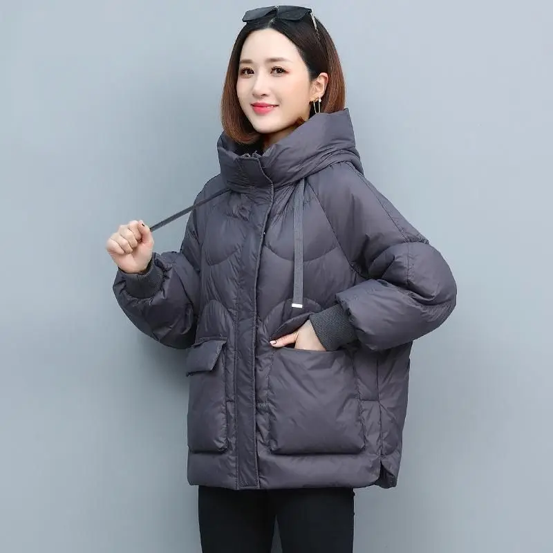 Enlarge 2023 New Women's Short Winter Cotton Jacket Hooded Keep Thickening Warm Coat Grace Formal Middle-aged Parkas Women's Clothing