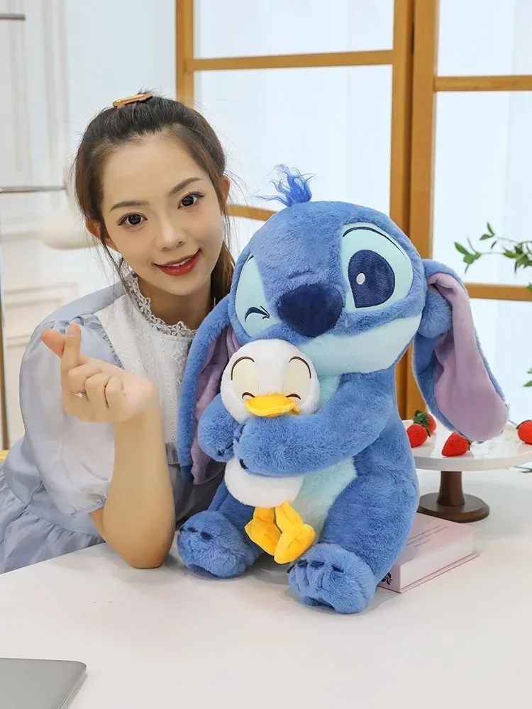 Disney Stitch Hugs Дональд Дак Плюшевая игрушка Beach Sunset Series Limited кукла Подушка Кукла Ключ