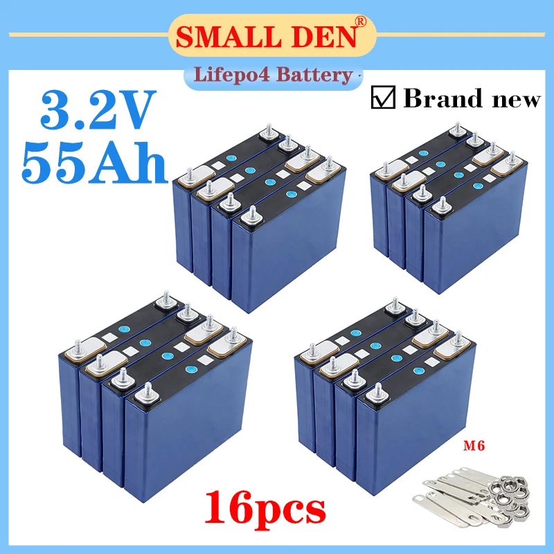 

Аккумуляторная батарея LiFePO4 высокой мощности, 16 шт., 3,2 в, 55 Ач, 12 В, 24 В