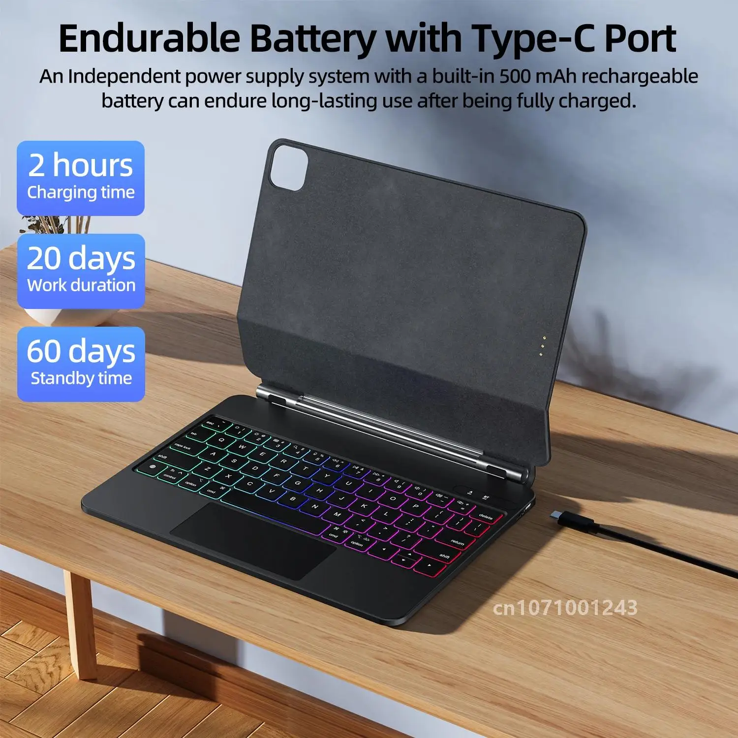 Чехол GOOJODOQ Magic Keyboard для iPad Pro 11 M4 Air 4/5/6 Smart Pogo Pin PD18W мультисенсорная клавиатура с