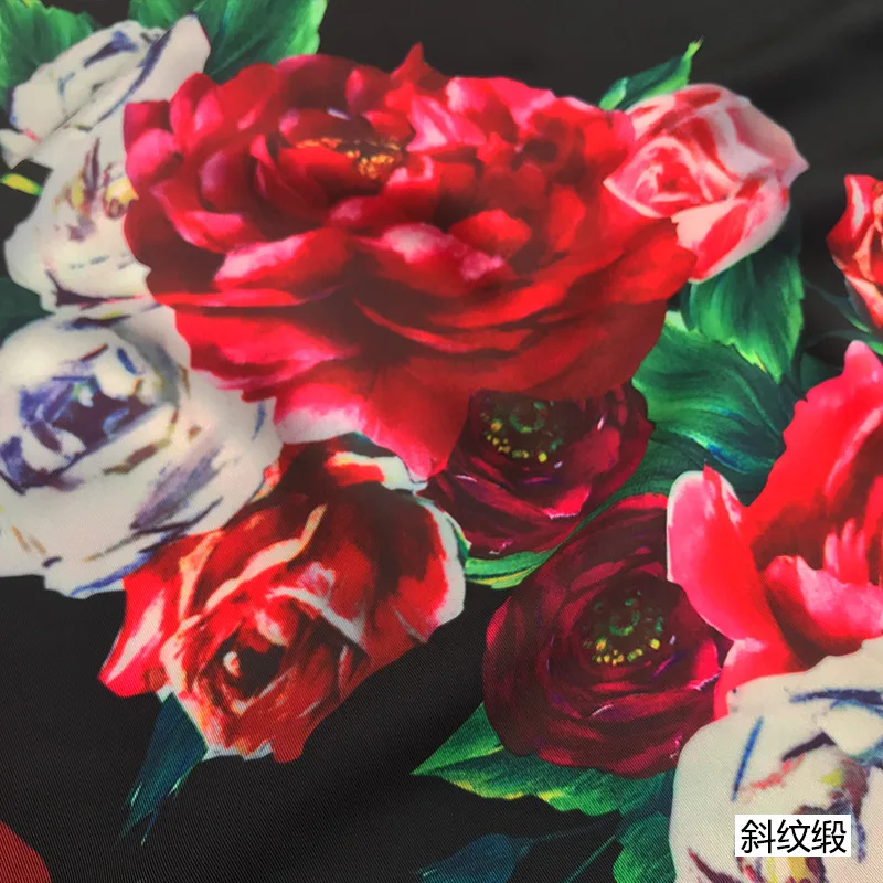Брендовая модная ткань с цветочным принтом пиона для дизайна женская рубашка