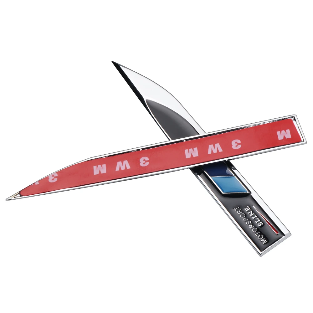 3D автомобильная металлическая наклейка в форме лезвия на кузов дверь боковое