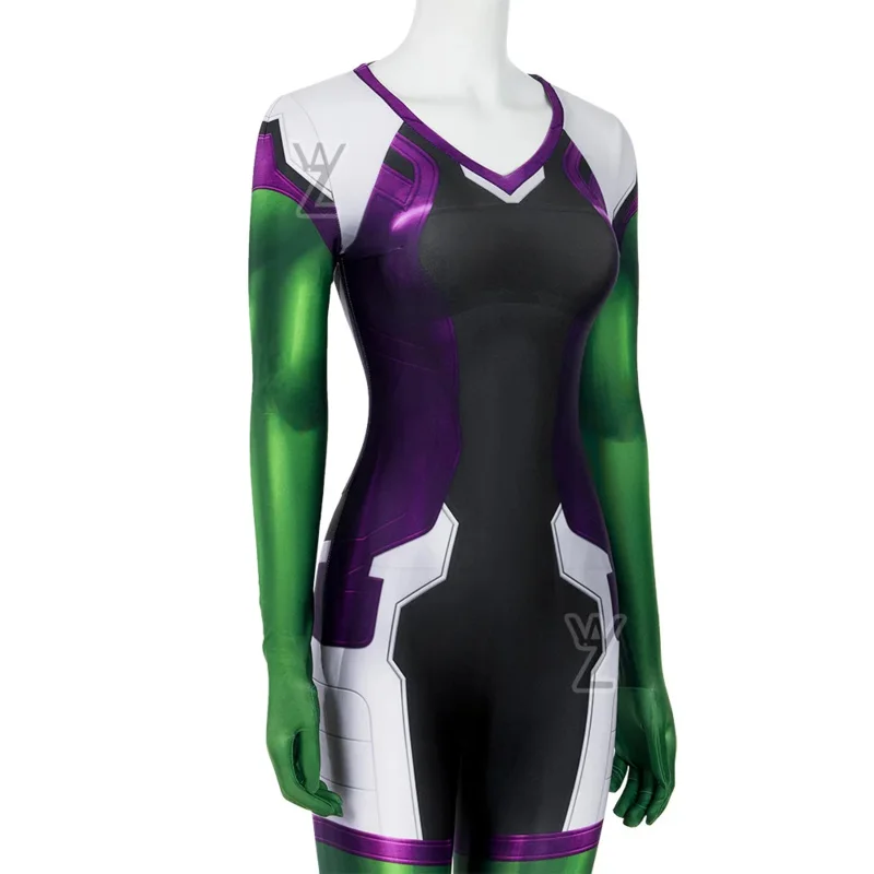 Новейший женский костюм для косплея She Hulk сексуальные комбинезоны Дженнифер