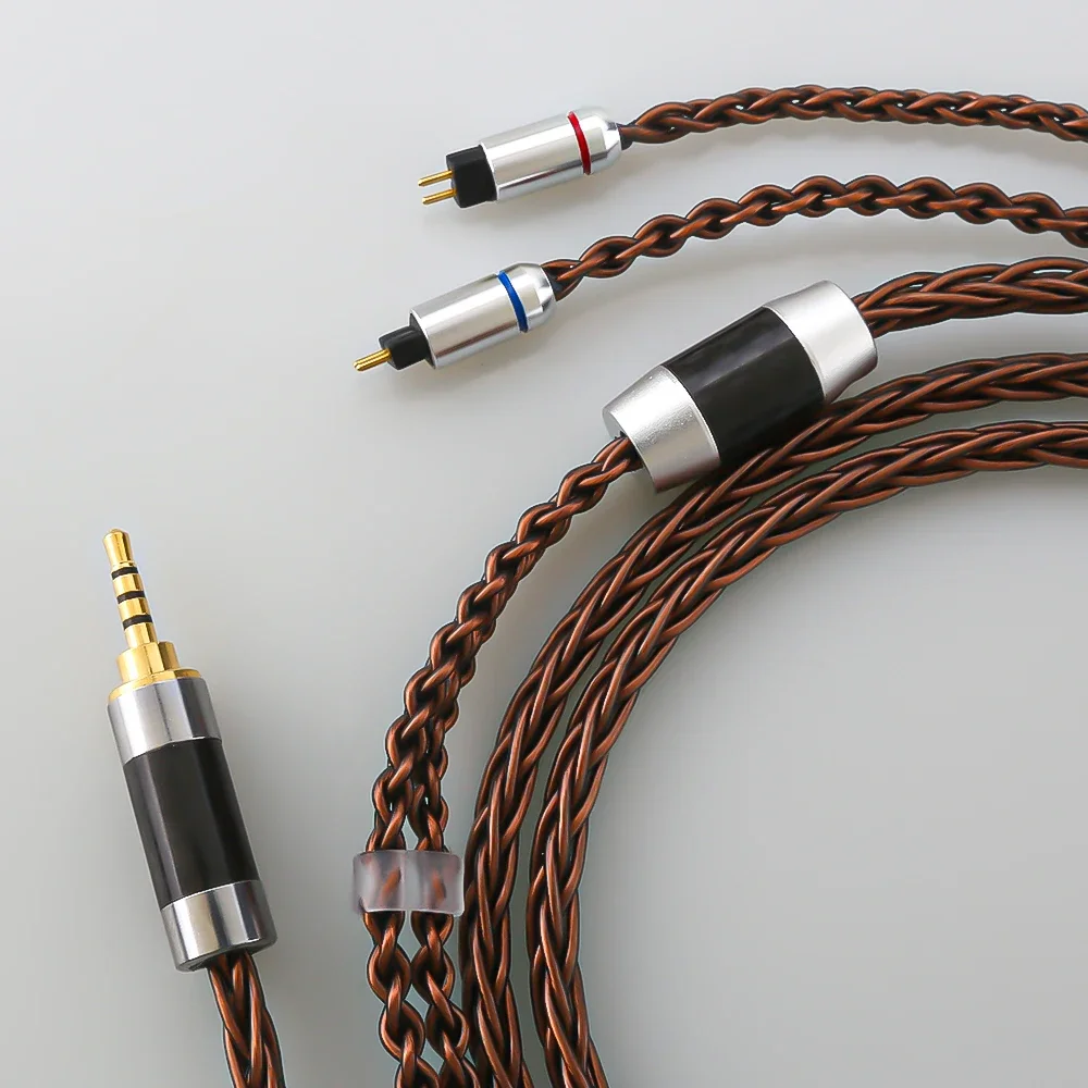 HiFi xlr 2.5/3.5/4.4mm Balanced 8 Core Silver Plated Braided Earphone Upgrade Cable 2 pin 0.78mm Headphone for BL03 V80 KZ