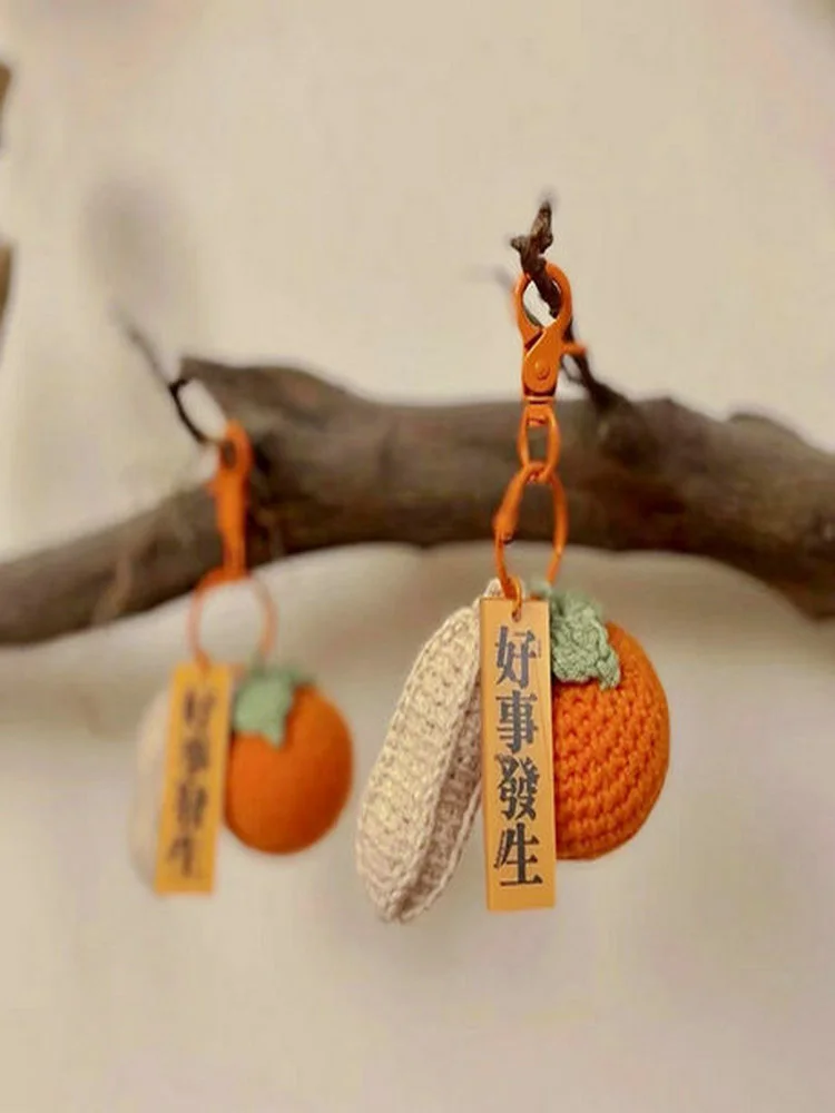 

Good persimmon DIY key pendant schoolbag pendant material bag to pass the time personalized self-made online red money