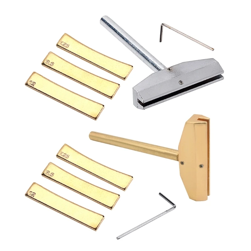 

Guitar Bass Fingerboard Fret Press Caul & Brass Radian Fret Inserts with Wrench Luthiers Tool Fingerboard Pressing Tool