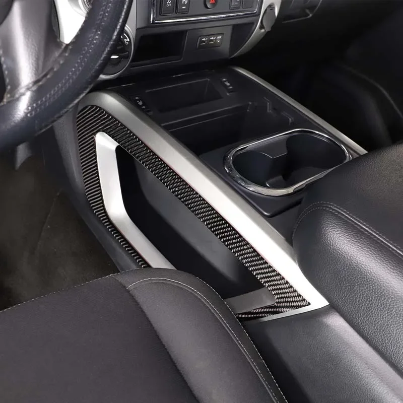 Для Nissan Titan 2016-2023 мягкая карбоновая Автомобильная центральная консоль боковая