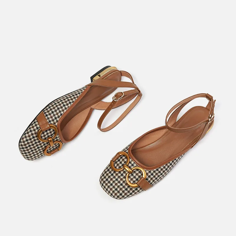 

Женские босоножки в стиле ретро, сандалии без застежки с квадратным носком и ремешком на щиколотке, обувь на плоской подошве, лето 2022