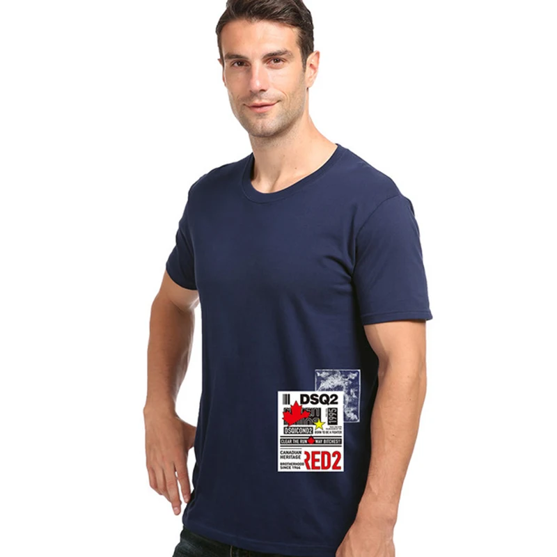

Dsq informal-Camiseta con cuello redondo para hombre y mujer, camisa de manga corta con letras DSQ2, 2022 algodón, estilo verani