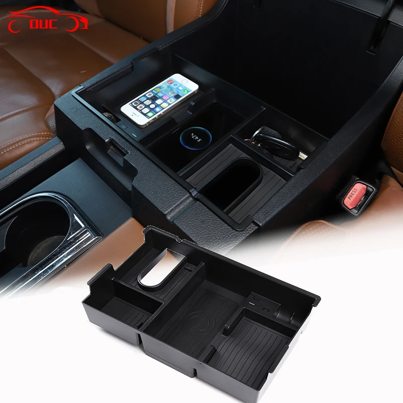 

Car Central Control Armrest Box Storage Box Phone QI Wireless Charger For Toyota Tundra 2007-2021 Auto Accessories
