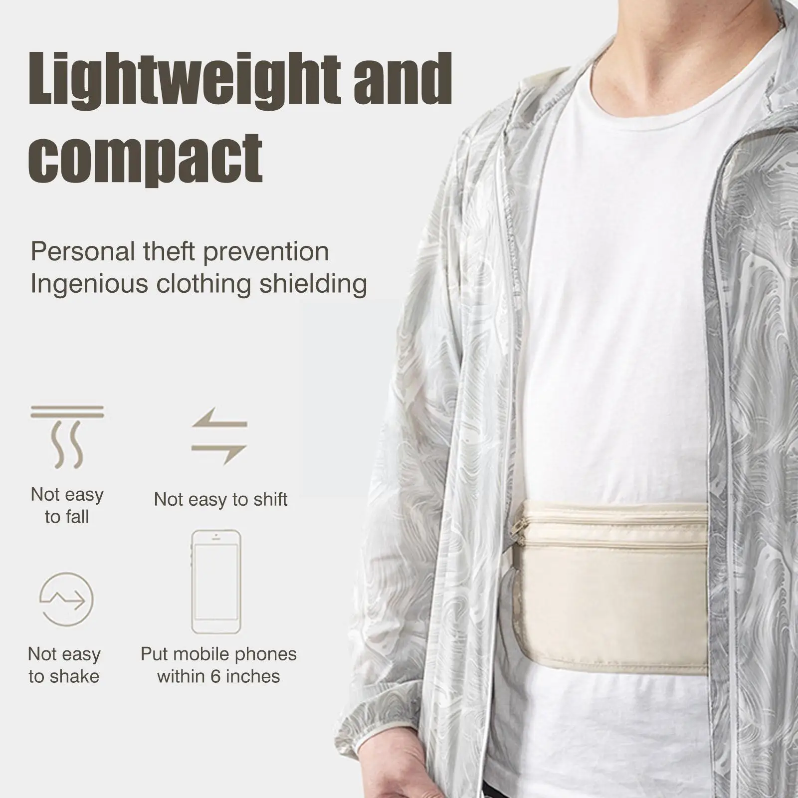 

Invisible Travel Waist Packs Pouch Safe Anti-theft Passport Pockets Multifunctional Outdoor Sports Waist Belt Bag For Men W N7l9