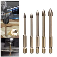 5pcs efficient universal drilling tool multi functional cross alloy drill bits 5mm 6mm 8mm 10mm 12mm power tools