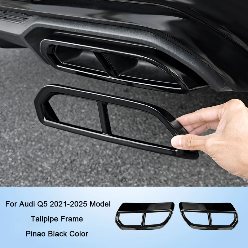 

Для Audi Q5 2021 2022 2023 2024 2025 Black Warrior, накладка на передний бампер, крышка противотуманной фары, крышка выхлопной трубы