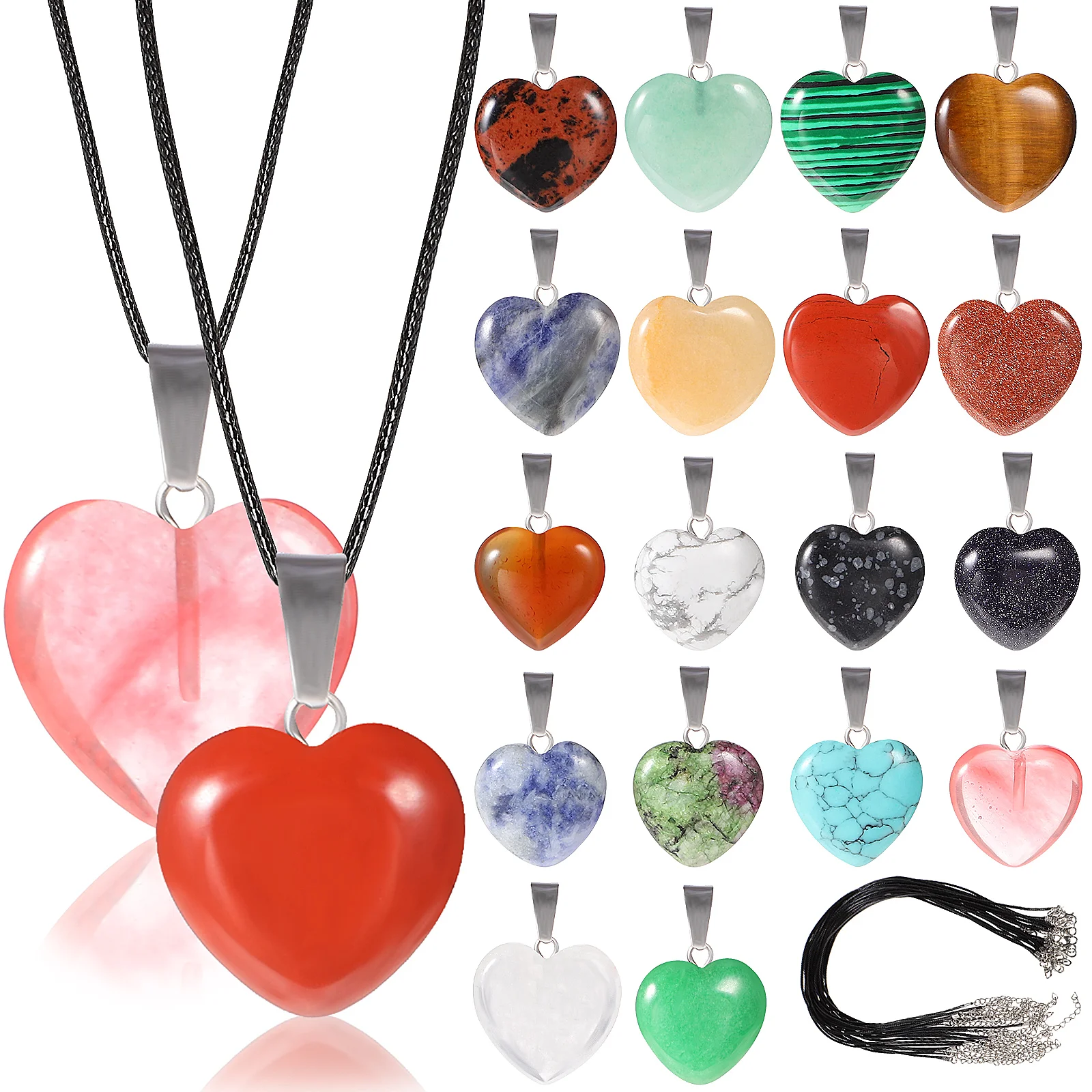 

Heart Jewelry Charms Diy Pendant Pendants Necklace Gemstone Making Beads Chakra Shaped Love Charm Material Accessories Ornaments