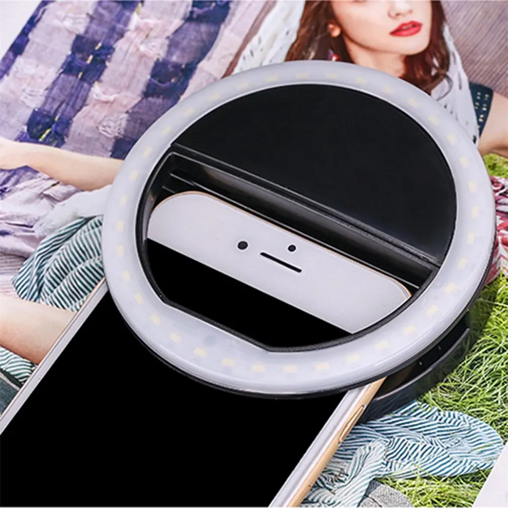 Mini Camera Flashlight Mobile Phone Clip Selfie LED Automatic Flash For Cell Phone Smartphone Round Portable Selfie