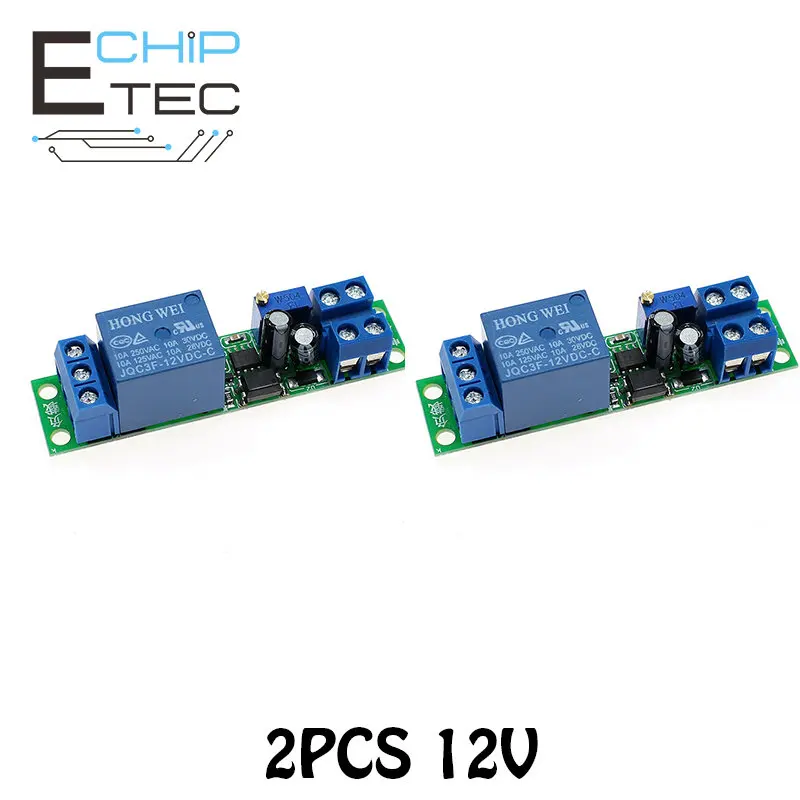 

2PCS 12V Delay Relay Module Automobile Start Delay Switch with Optocoupler Signal Trigger Adjustable Time