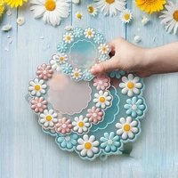 1pc table mat 3d blossom pattern heat insulation pad dining table mat anti skid cup pads non slip cup coaster pot bowl pad