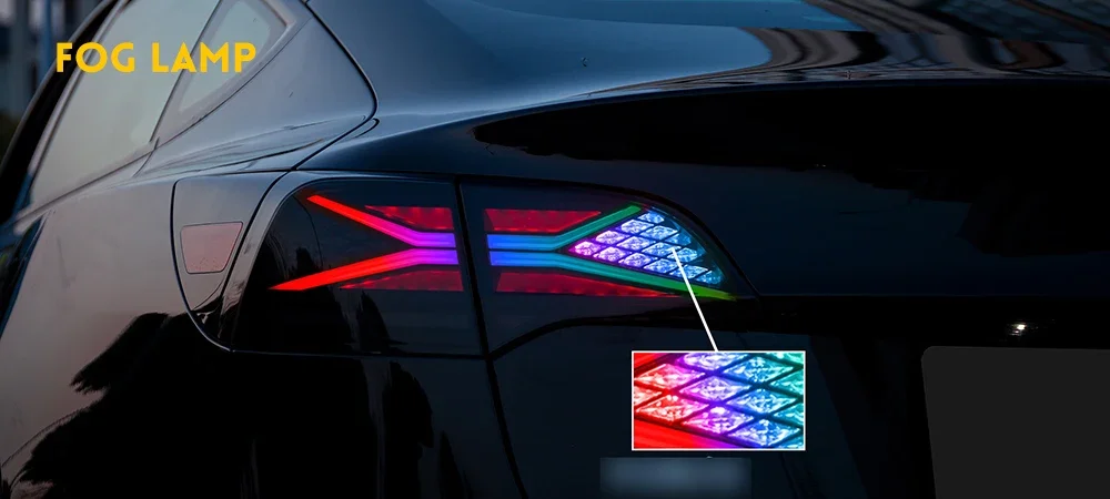 Высококачественные лампы дневного света DK модифицированные задние RGB для Tesla Model3