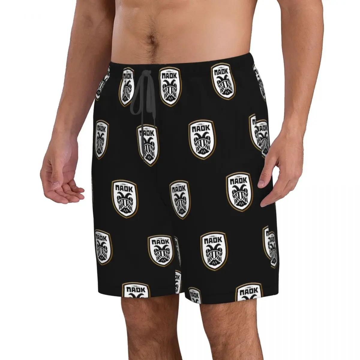 Фото PAOK греческие футбольные спортивные болельщики из Салоники, плавки, пляжные шорты, повседневные быстросохнущие летние мужские брюки для плавания №3